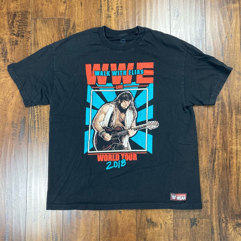 WWE Walk With Elias 2018 World Tour Shirt Wrestling Authentic Wear Black Size XL